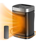 1500W Portable Electric Heater with Remote 70° Rotating 1-12 Hr Timer He... - $42.99