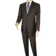 Men Suit BERLUSCONI Turkey Italian Wool 180's Portly Drop 4 Pants K255-07 Brown image 3