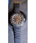 Mens Oceanaut Black Rose Gold Aqua  Watch excellent condition New battery - $35.90