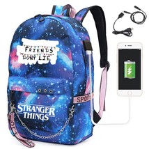 Star Stranger Things Backpafor School Students Usb Charging Personality Chain Sh - £27.06 GBP