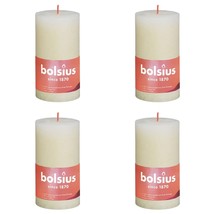 Bolsius Rustic Pillar Candles Shine 4 pcs 130x68 mm Soft Pearl - £15.28 GBP