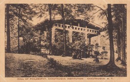 Chautauqua Ny Hall Of PHILOSOPHY-INSTITUTION~1920s Albertype Photo Postcard - £6.18 GBP