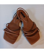 F-Hongxy Womens Sandals Square Toe Sling Back Strappy Flat Brown US Sz 9... - €15,36 EUR