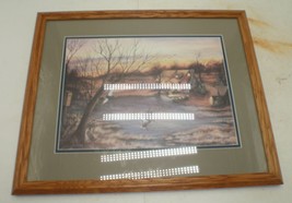 Ducks Unlimited Sponsor Print Wood Frame Matte Signed M. Emig Lance 21¾&quot; x 17¾&quot; - £39.16 GBP