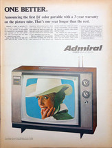 Vintage 1960s Admiral Playmate Color Portable TV Cowgirl Print Ad  - $5.99