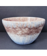 Studio Art Pottery Drip Glazed Blue &amp; Brown Stoneware Serving Bowl - $27.00