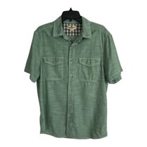 Woolrich Mens Shirt Size Medium Button Down Green Short Sleeve Pocket No... - $22.38