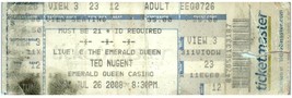 Ted Nugent Concert Ticket Stub August 22 2001 Milwaukee Wisconsin - £35.53 GBP