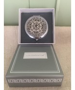 NWT Liz Claiborne Compact Mirror, black Jewels &amp; silver Tone Floral on B... - $570.20 MXN