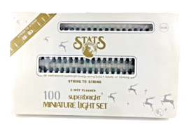 Stats Christmas Tree Light String 100 2-Way Flasher Superbright Mini Vintage  - £9.58 GBP