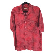 Batik Bay Mens Hawaiian Aloha Shirt Rayon Floral Red XL - £7.62 GBP