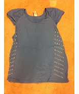 Woman&#39;s AVON dark Solid Blue embellished TANK Top Blouse Large - £7.56 GBP