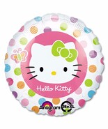 Hello Kitty Mylar Foil 18&quot; Balloon Polka Dot Rim Birthday Party Supplies... - $4.14 CAD