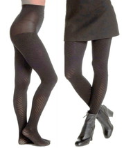 Natori Patterned Tights / Pantyhose Small / Medium Dark Black Comfy Warm Durable - £25.56 GBP