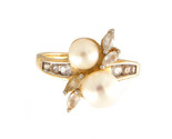 Pearl Women&#39;s Fashion Ring 10kt Yellow Gold 371406 - £177.82 GBP
