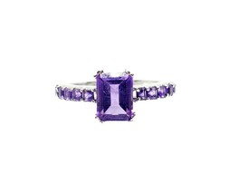 Amethyst Verlobung Band 925 Silber Amethyst Jubiläum Ring 2 Karat Amethyst Ring - £33.55 GBP