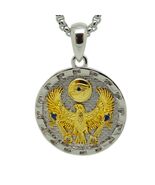 Ankh Cross Egyptian Falcon Pendant with Chain Eye of Horus Gold Plated N... - $65.00
