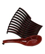 Contemporary Red Melamine Asian Soup Spoons With Ladle Hook &amp; Notch Set ... - €21,44 EUR