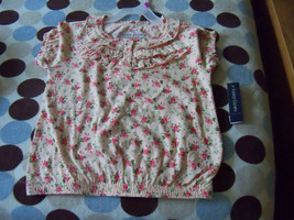 Faded Glory Peach Flowered Ruffle SS Shirt Size 4/5 Girl&#39;s NEW - $24.00