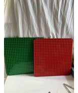 Genuine 2 Large Red &amp; Green LEGO DUPLO Base Plate 15&quot;x15&quot; - £21.86 GBP