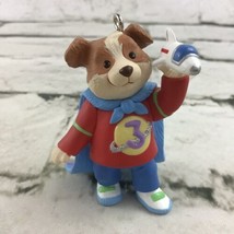 Hallmark 2004 My Third Christmas Ornament Puppy Dog With Rocket Ship Collectible - £7.74 GBP