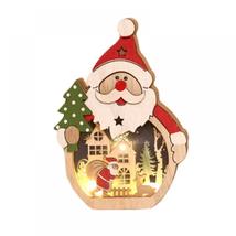 Luminous Christmas Ornament Wooden Santa Claus Snowman Decor For Party - £15.99 GBP