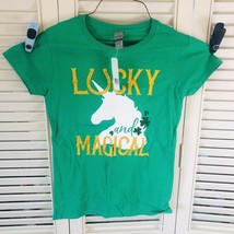 St. Patrick&#39;s Day &quot;Lucky And Magical” Unicorn T-Shirt Size Woman’s Small - £7.50 GBP