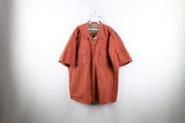 Vintage Cabelas Mens 3XLT Faded Double Pocket Safari Bush Button Shirt Orange - £34.75 GBP