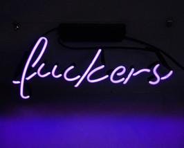 &#39;Fuckers&#39; Beer Bar Decoration Display Real Glass Tube Neon Sign 12&quot;x7&quot; - £54.25 GBP