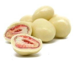 Andy Anand Premium 48 pcs Freeze Dried Strawberries Dipped In Belgian White Choc - £38.96 GBP