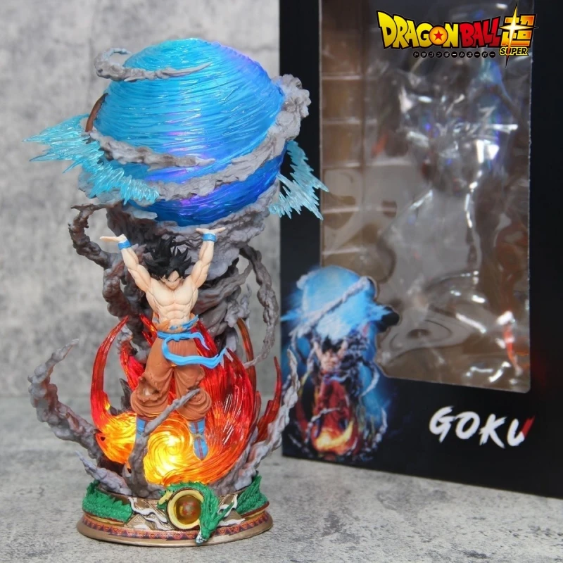 25cm Dragon Ball Action Figures Spirit Bomb Son Goku Anime Figures Super Saiya - £37.77 GBP+