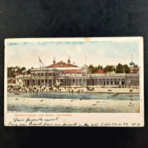 Antique 1905 UDB Post Card Bath House Long Beach, CA Glitter Enhanced Postcard! - £5.65 GBP