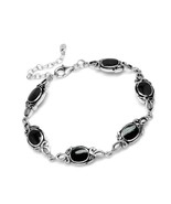 Natural Black Onyx 925 Sterling Leaf 7 to - £152.58 GBP