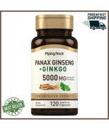 Panax Ginseng 5000mg with Ginkgo Biloba for Memory Focus Brain Health Ca... - $19.75