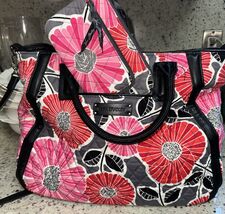 Vera Bradley 2pc Cherry Blossoms Large Trapeze Tote/matching Wristlet Pr... - $32.31