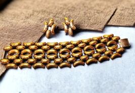 Renoir Copper Anodized Bracelet and Earrings Set Signed - $68.57