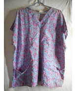 Purple Squares Sz XL Scrub Top  Medical Uniform - $119.71 MXN