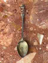 Norne Norway Red Enameled and Sterling Silver Souvenir Spoon - £30.86 GBP