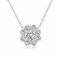 ANGARA Floral Cluster Diamond Pendant Necklace in 14K Gold (IJI1I2, 0.5 Ctw) - £990.16 GBP