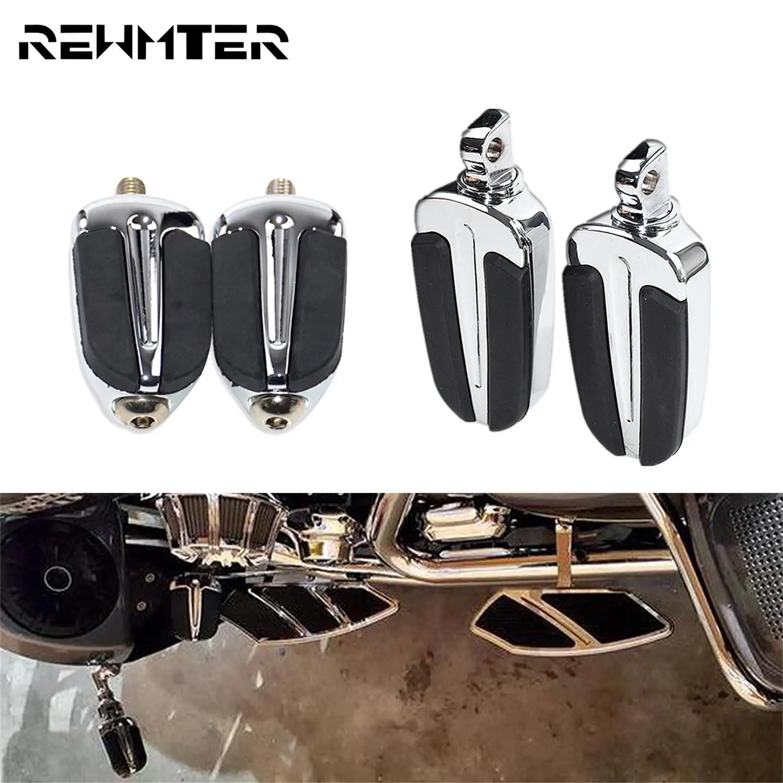 Motorcycle CNC Slipstream Footpegs Footrests Shifter Peg Pedal For Harley - £32.05 GBP+