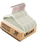 Ulimart Velvet Hangers 50 Pack Hangers Non Slip Felt Hangers Durable White - £18.68 GBP