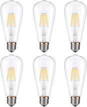 6 Pack Dimmable LED Bulb, 6W Squirrel Cage Filament Light Bulb, 2200k - £15.25 GBP