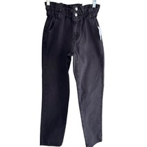PACSUN Mom Jeans Women&#39;s Sz  23 Caviar Black Flex Waist 100% Cotton 0051  - £14.63 GBP
