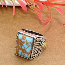 Turquoise Feroza Silver Ring 925 Sterling Silver For Men Turquoise  Feroza Ring - £95.68 GBP