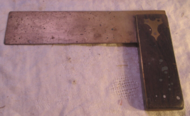 Vintage 7 inch hardened Combination Square wooden handle no markings tool - $27.00