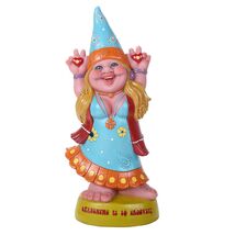 Groovy Lady Hippie Garden Gnome Statue 13.75 Inch - $42.98