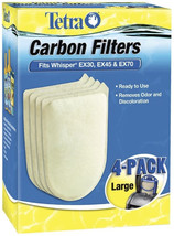 Tetra Carbon Filters for Whisper EX Power Filters Large 4 count Tetra Carbon Fil - £18.60 GBP