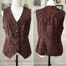Vintage Paisley Corduroy Women’s Button Vest M - $508.89 MXN