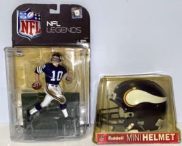 NFL Legends 4: Fran Tarkenton Minnesota Vikings Figure + Riddell Mini Helmet - £43.98 GBP