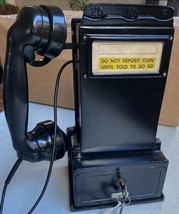 Gray Pay Station / Telephone w/ Handset Circa 1900&#39;s - £859.07 GBP